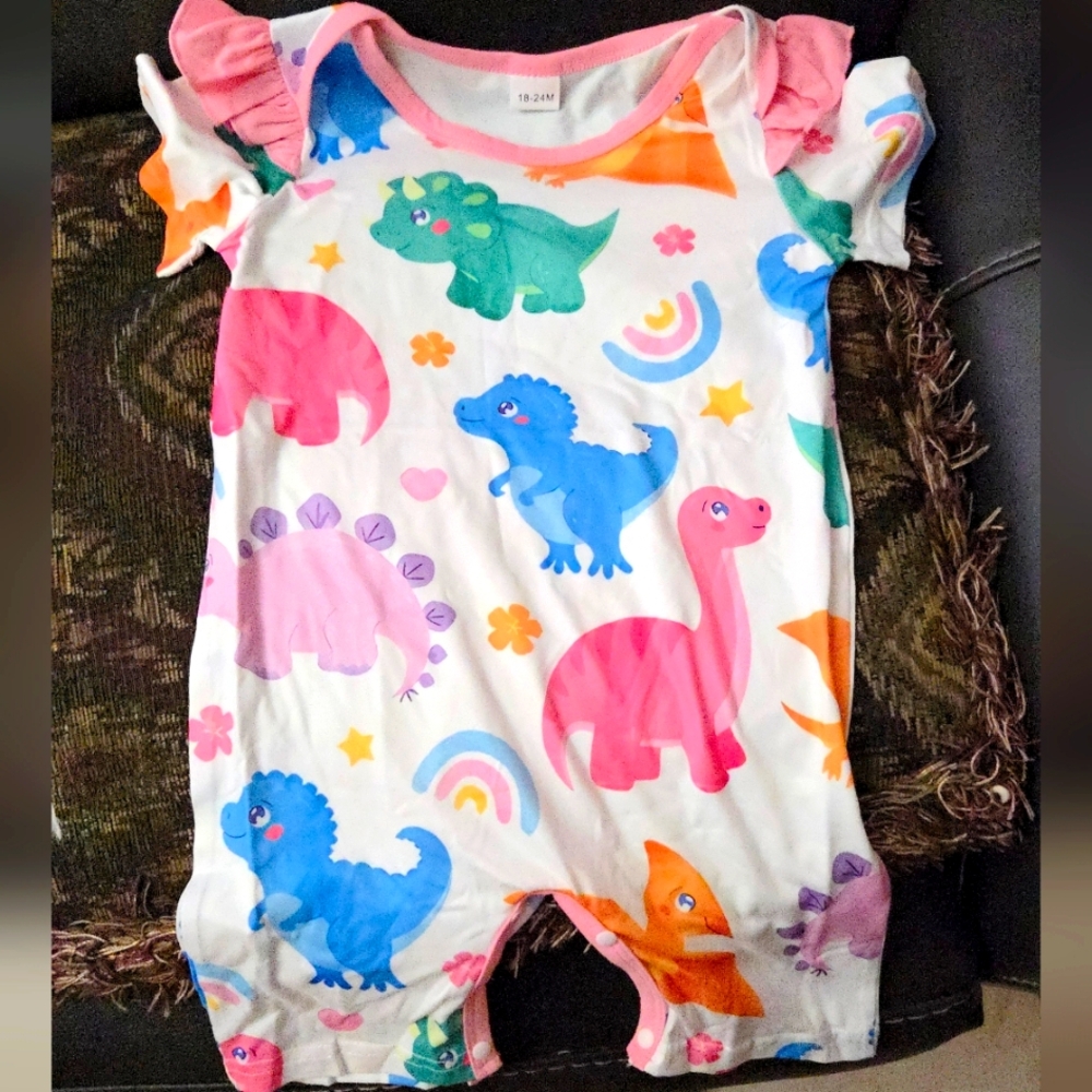 Baby, Colorful Dinosaur Romper 18-24 Months Size Nwot